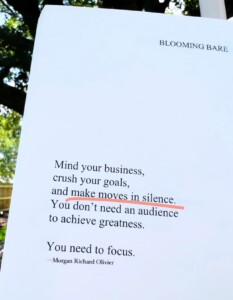 Mind Your Business, Crush Your Goals, Make Moves in Silence: The Power of Focused Effort